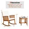 2 Pieces Teak Acacia Wood Rocking Chair Set with Cushions and Tea Table